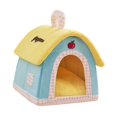 thumbnail image 4 of Casa para gatos, casa para perros con asa, refugio para mascotas, nido cálido compacto desmontable, perrera suave, escondite lavable, cama para gatos, 4 of 8