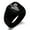 Black, variant on Stainless Steel Dionysus Greek God of Wine Engraved Square Flat Top Biker Style Polished Signet Ring