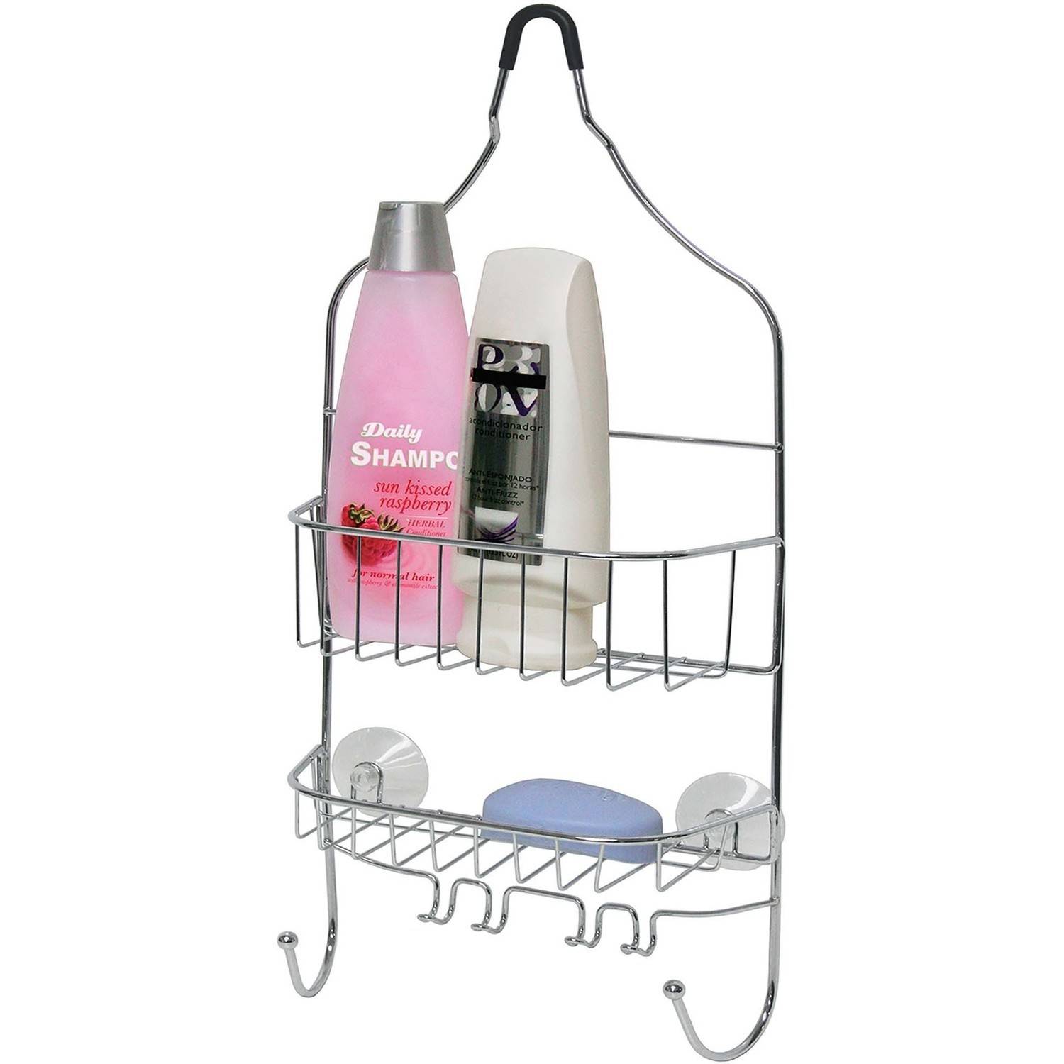 Bath Bliss Contoured Head Design Metal Shower Caddy with 2 Shelves, Chrome - image 3 of 5