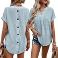 thumbnail image 6 of Xmarks Womens Tops Summer T Shirts Casual V Neck Short Sleeve Blouses Shirt With Two Pocket S-XL, 6 of 9