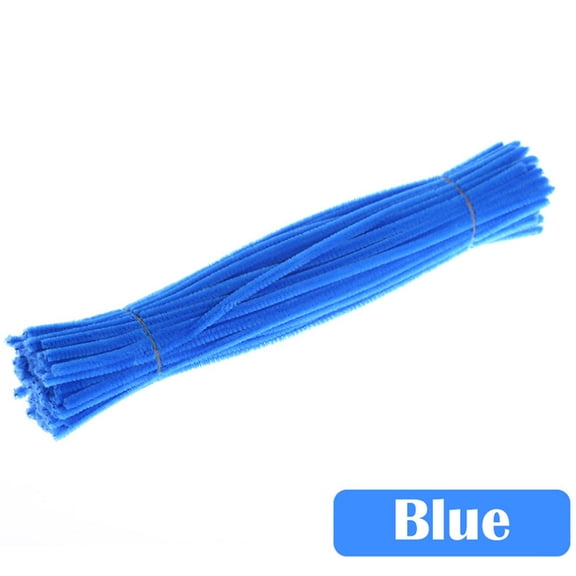 100 Pieces Pipe Cleaners Chenille Stem, Pink Pipe Cleaners Set for DIY Arts Crafts Decorations, Chenille Stems (Blue)