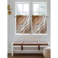 thumbnail image 7 of Half Window Curtain 36 Inches Long, Brown Ombre Window Treatment Curtain Drapes, Modern Geometric Abstract Aesthetic Cream Small Tier Curtains for Bathroom Over Sink, 27.5"x36", 2 Panels, 7 of 7