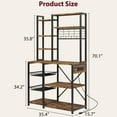 thumbnail image 3 of Huloretions Kitchen Bakers Rack,7-Tier Microwave Stand Kitchen Storage Rack with Power Outlet Industrial Coffee Bar Station With 2 Wire Drawer Kitchen Open Storage Shelf Rack 15.7"D x 35.4"W x 70.1"H, 3 of 8