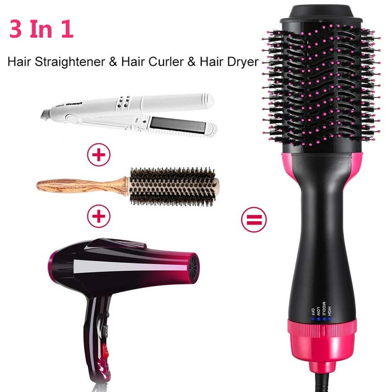 Siwtok One Step Hair Dryer Brush,Blow Dryer Brush,Professional Hot Air  Brush for Women with Negative Ions,1200W(Pink) 4 Piece Set
