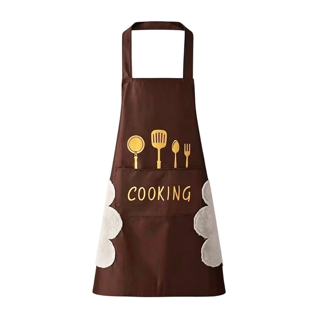 ZZHZGZ on Sale Kitchen Aprons with Pockets – Proof Cooking Apron with Hand Wiping Towels Adjustable Chef Aprons for & for Home Bbq Restaurant Café Use
