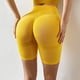 thumbnail image 1 of Pantalones cortos de yoga de cintura alta para mujer Leggings de control de barriga Pantalones cortos de entrenamiento texturizados para levantamiento de glúteos, Yellow-XL brillar Electrónica, 1 of 4