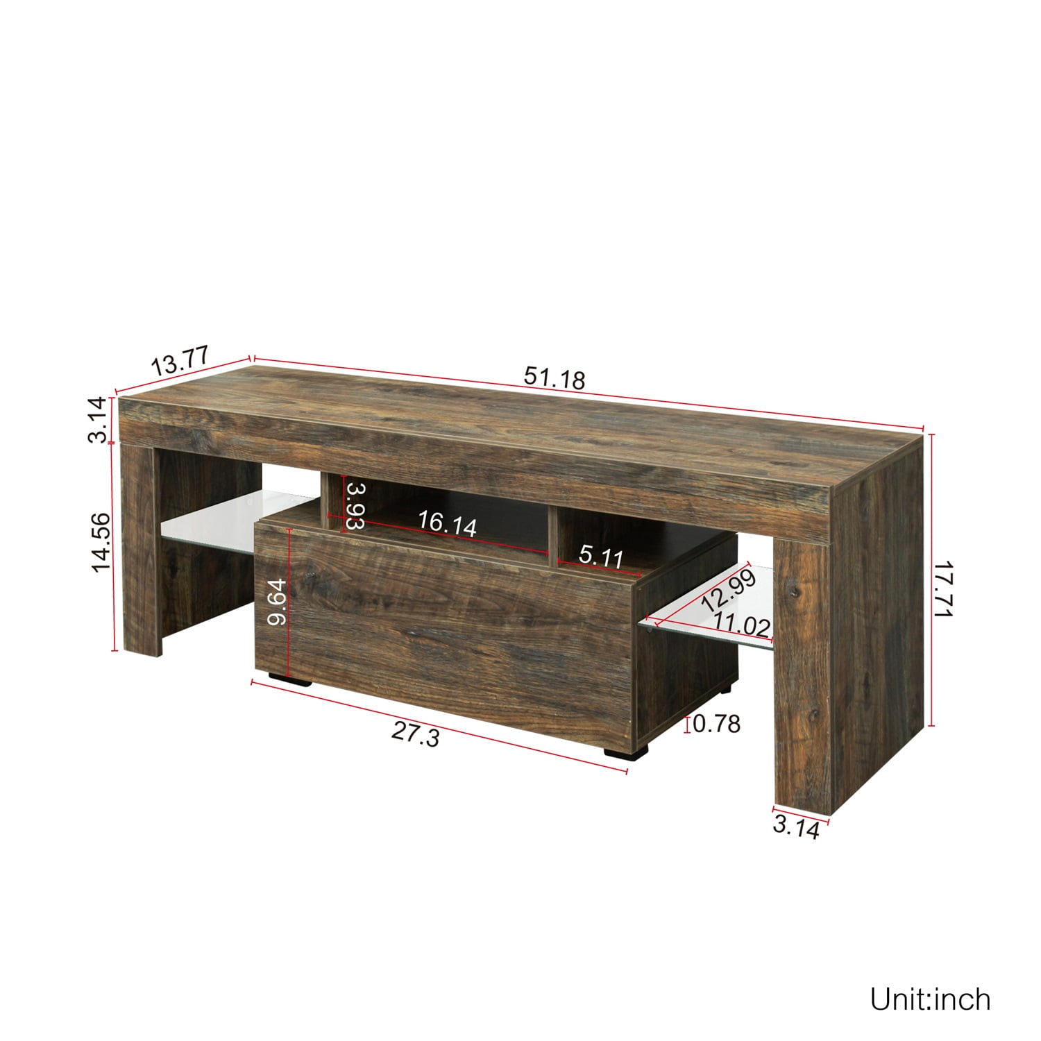 Kadyn LED Tv Stand for 55" Tv, Farmhouse Entertainment Center with LED Lights, Tv Console for Home, Espresso Kadyn LED Tv Stand for 55" Tv, Farmhouse Entertainment Center with LED Lights, Tv Console for Home, Espresso