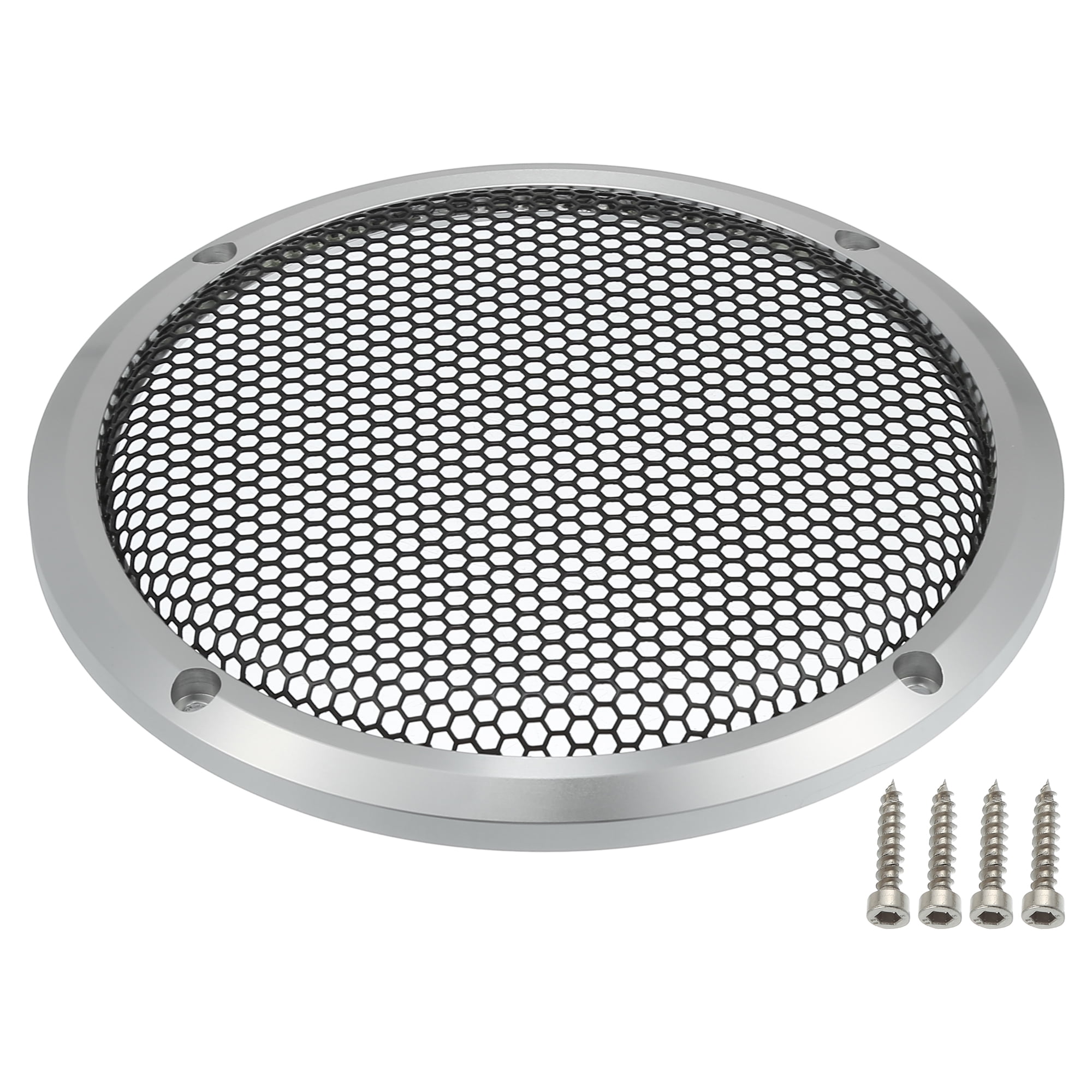 Unique Bargains 1 Set 6" Car Speaker Grills Cover Mesh Audio Subwoofer Protector with Mounting Screws Silver Tone Black