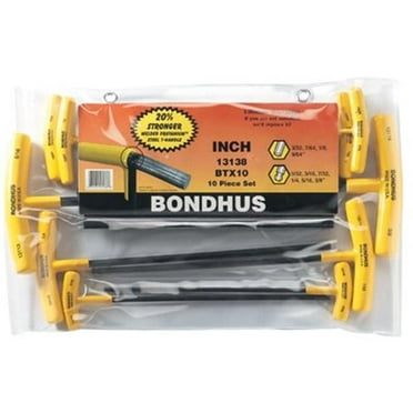 Bondhus  Btx-10 10Pc. T-Wrench Hex Set Balldriver