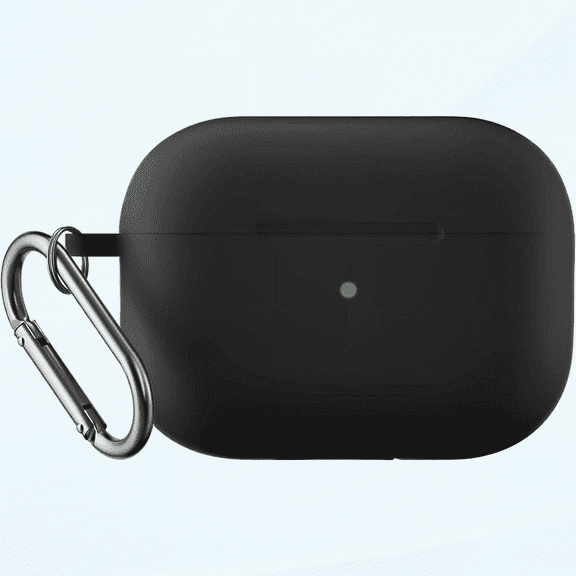 Case Design for Apple AirPods Pro (2nd Generation) 2022 Version Case Soft Silicone Cover Silicone Shockproof Case Solid Simple Anti-Fall Case for Airpod Pro2 Case with Carabiner Ring(Black)
