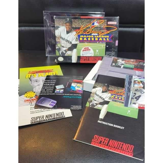 Ken Griffy Jr's Major League Baseball (SNES) - Super Nintendo Ent. 1994 IMMACULATE Condition - FACTORY PLASTIC (REAL CIB)