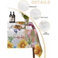thumbnail image 2 of Spring Groundhog Table Cloth, Waterproof Tablecloth for Square Tables, Watercolor Sunflower Botanical Vintage Reusable Washable Fabric Table Cover for Restaurant Kitchen Dining Tables 60"x60", 2 of 9
