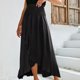thumbnail image 3 of Faldas acampanadas de color liso para mujer, ropa de calle elástica informal elegante con dobladillo dividido FLhrweasw Nuevo, 3 of 9