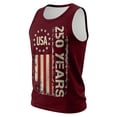 thumbnail image 5 of Vamuko 250 Anniversary Usa Tank Top for Men Sleeveless American Flag 1776 Tanks Independence Day Graphic Cut Off Shirts We the Peaple Baggy Tees Wine 4XL, 5 of 6