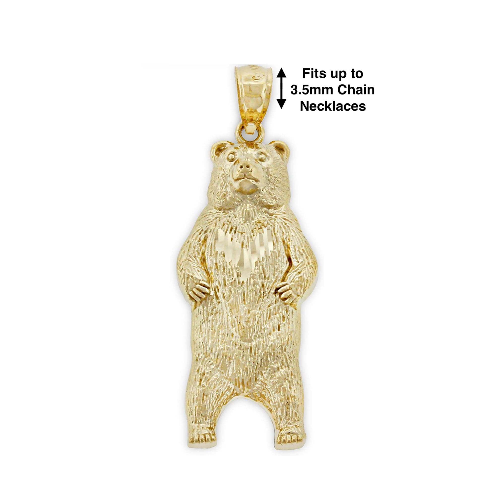 Charm America - Gold Bear Charm - 10 Karat Solid Gold