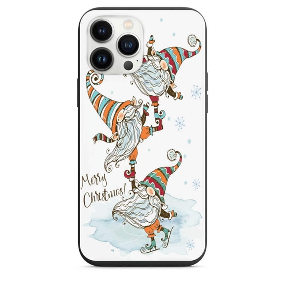 Merry Christmas Gnomes On Ice Skates Phone Case for iPhone 7 8 X XS XR SE 11 12 13 14 Pro Max Mini Note 10 20 s10 s10s s20 s21 20 Plus Ultra