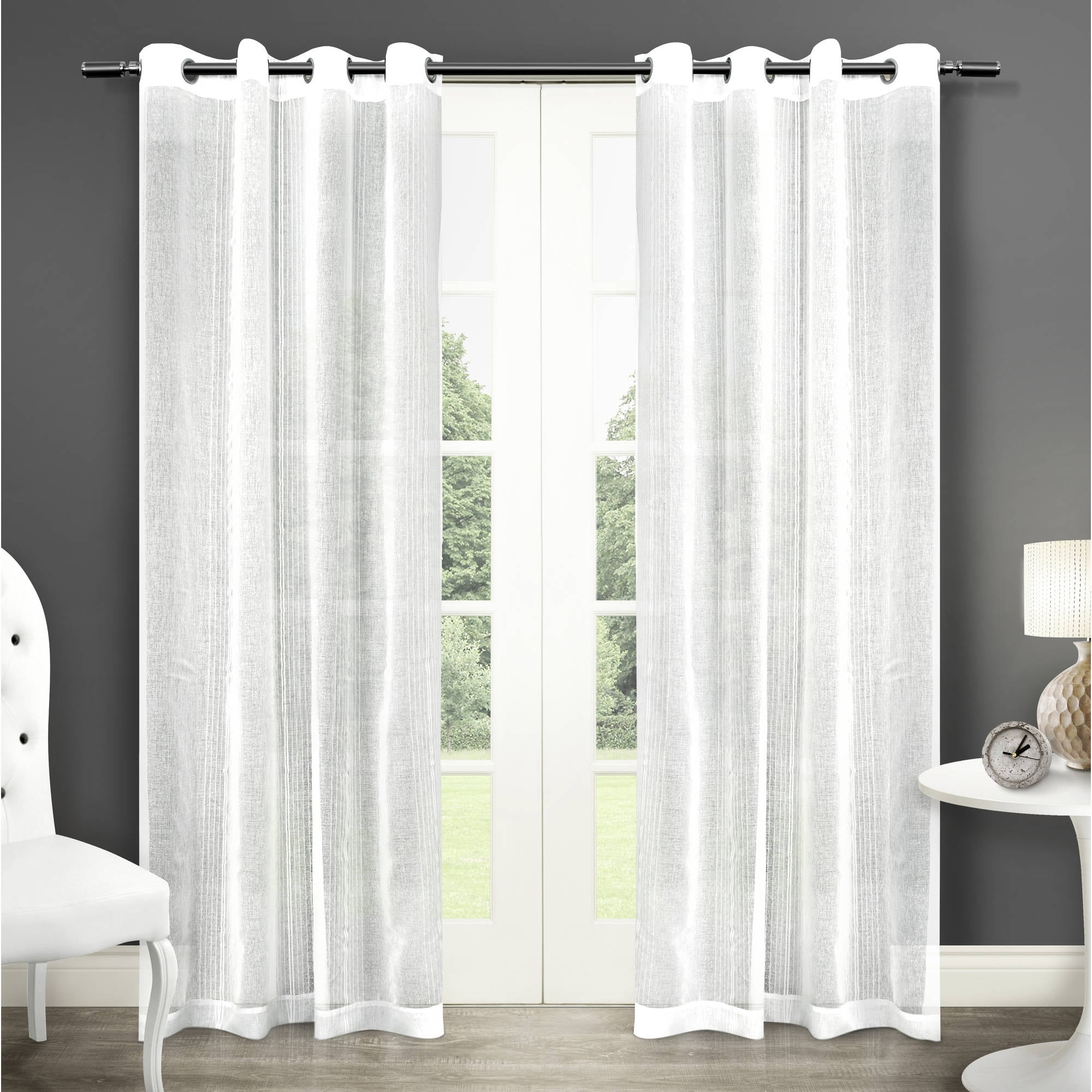 Exclusive Home Curtains 2 Pack Sabrina Sheer Grommet Top Curtain Panels
