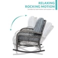 thumbnail image 4 of MEETWARM Outdoor Wicker Patio Rocking Chair Cushioned Rattan Rocker Chair for Porch, Deck, Poolside with Steel Frame, Weather-Resistant Gray Cushions, Set of 2, 4 of 6