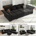 thumbnail image 4 of LLappuil Modular Sectional Sofa, 8 Seat Modular Sectional Sofa with 2 Storage Ottoman, 25.6 Deep Seat Chenille Sofa Black, 4 of 8
