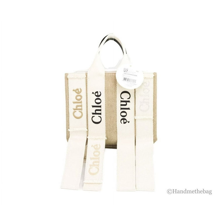 【関税&送料込】Chloe Sand Fabric Medium Chloe Carry Shoppin Chloe Small Undone Straps Canvas Sand Woody Tote Bag