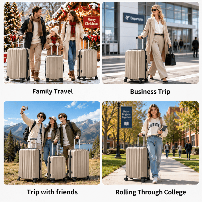 Zimtown 3pk Nested Spinner Suitcase Set with TSA Lock - Walmart.com