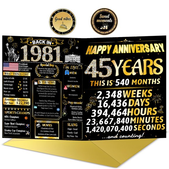 Tarjeta de aniversario VivaGem para el 45 aniversario de Him Her