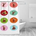 thumbnail image 3 of Curious George Shower Curtain Cartoon Art Bath Shower Curtains with 12 Hooks, Waterproof Washable Polyester Bathroom Home Decor Set 72x72 Inch, Iron, 3 of 8