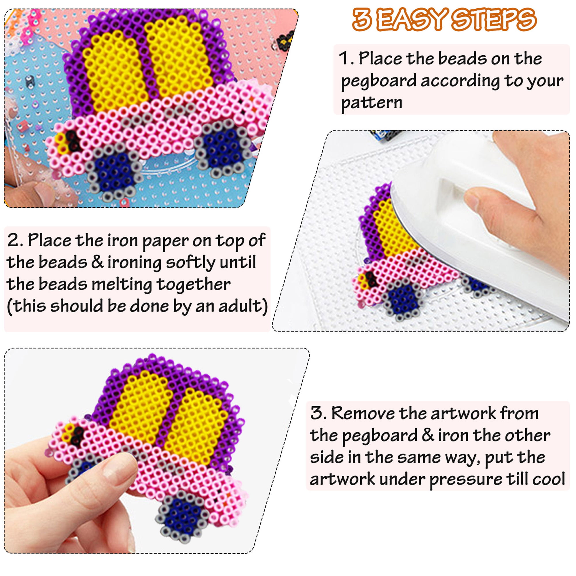 Perler Beads Crafts for Kids Fuse Bead Pattern Kit, 1000pc — Grand