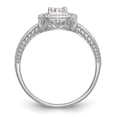 thumbnail image 2 of 14K White Gold Ring Band Engagement Diamond Square Round, Size 9, 2 of 7