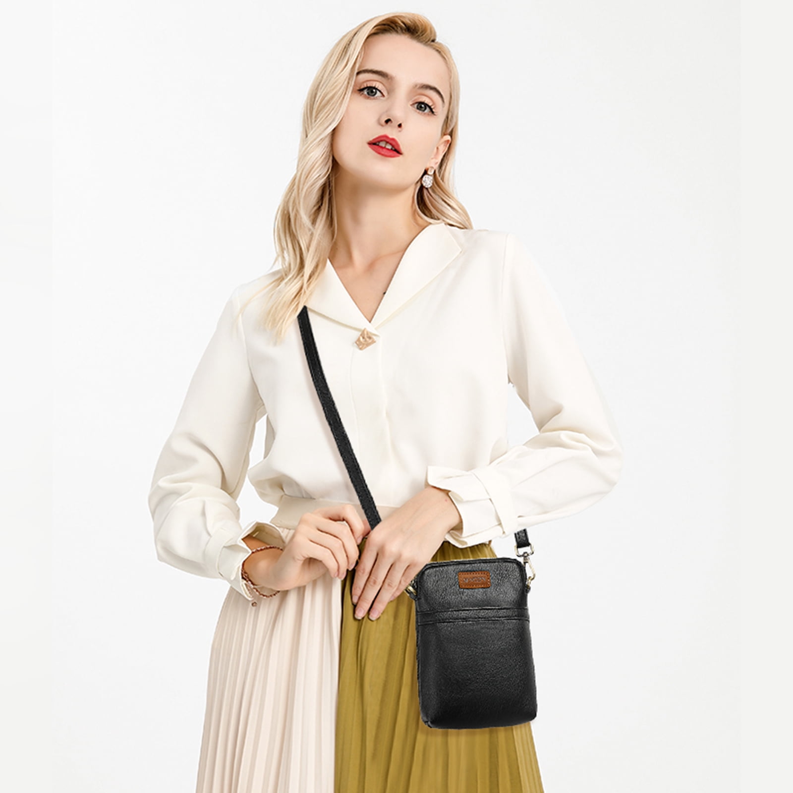 SENDEFN Vegan Leather Small Crossbody Bags for Women Designer Cell Phone Bag Purses Adjustable Strap