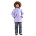 thumbnail image 3 of YunPes Fashion Girls Snowsuit Adjustable Overall Bibs 2 Piece Full Zip Faux Fu𝗿 Hooded Coats & Snow Pants Snowboarding Ski Suit, 3 of 9