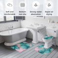 thumbnail image 6 of Abstract Marble Bathroom Rugs Set Teal Pink Stone Texture Natural Crack Modern Non Slip Absorbent Soft Bath Mats 3 Piece Set with Bathroom Rug, U-Shaped Floor Mat, Toilet Seat Cover Small Size, 6 of 9