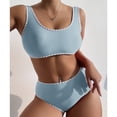 thumbnail image 3 of Conjuntos de bikinis de color sólido sin espalda de cintura alta dividida para mujer OAVQHLG3B Store lin121212, 3 of 3