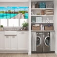 thumbnail image 5 of LALILO Kitchen Curtain Valance Wooden And Exotic Sandy Beach Rod Pocket Window Curtain 52"x 18" Set of 2, 5 of 5