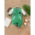 thumbnail image 3 of WIBACKER 0-18 Months Newborn Baby Boy Onesie, Infant Long Sleeve Romper, Boys Bodysuit Fall Spring Outfits - Letters B, 3 of 10