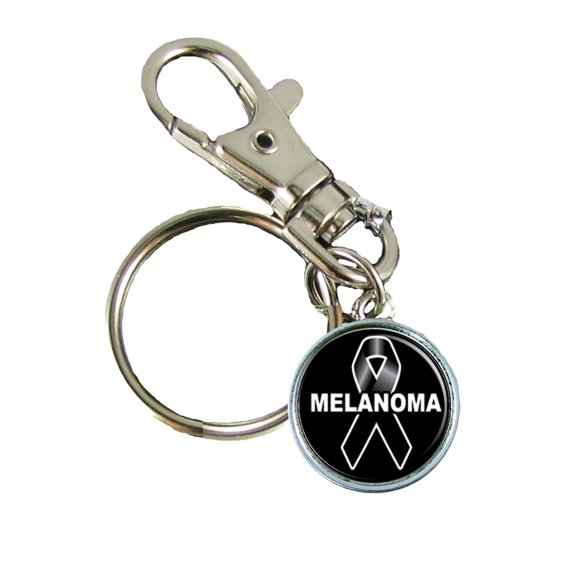 Melanoma Awareness Keychain Support Silver Plated Jewelry Key Chain