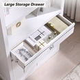 thumbnail image 5 of Aitjunz 71'' Tall Kitchen Storage Cabinet with Door and Drawer, Wooden Pantry Cabinet w/ Open Shelf and Adjustable Shelf, 5 -Tier Large Cabinet w/ Cured Profile Design for Dining Room, 5 of 7