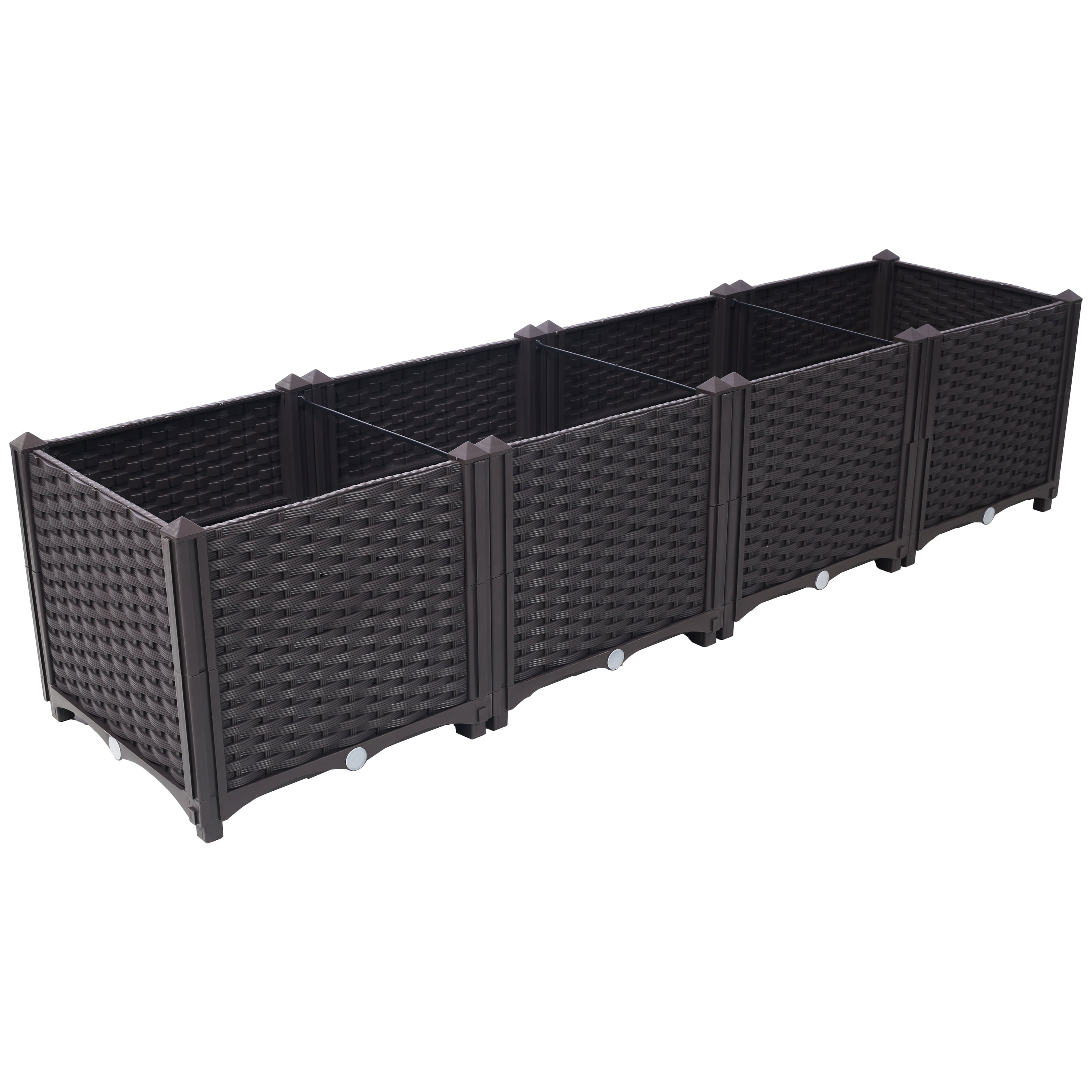 AsterOutdoor Deep Raised Garden Bed Plastic Planter Boxes for Vegetables Flowers Herbs and Succulents,Self-Watering Planter Box Raised Bed