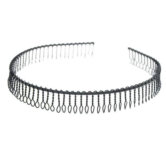 6 Pcs Unisex Metal Hairbands Teeth Comb Headband Non Slip Hair Hoops Metal Wire Headbands Simple Hair Bands Black
