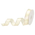 thumbnail image 1 of Unique Bargains 1 Inch 50 Yard Wide Satin Ribbon with Gold Edges Grosgrain Fabric Ribbon for Gift Wrapping, Cream White, 1 of 7