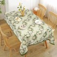 thumbnail image 6 of Green Flower Tablecloth Waterproof, Spring Table Cloth Rectangle, Stain Resistant Fabric Table Cloths for Kitchen Table Party Picnic Dinner Decor (60 x 84 Inch), 6 of 6