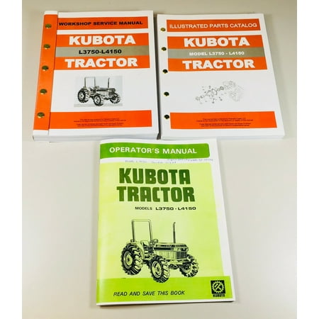 Kubota L3750 L4150 Tractor Service Parts Operators Manual Catalog Ovhl Shop Set