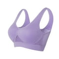 thumbnail image 2 of Wuxian Bras For Women No Underwire Plus Size No V Neck Scalloped Wireless Push Up Bra With Soft Support Comfort Brassiere,Purple,Xxxxl, 2 of 3