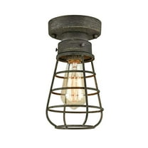 Claxy Gray Blue Caged Flush Mount Ceiling Light
