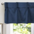thumbnail image 5 of DriftAway Pinch Pleat Valance for Kitchen Window Blackout Faux Linen Textured Solid Beige Valance for Living Room 16 Inch Farmhouse Linen Curtain Valance Window Treatment Back Tab 52x16 Navy Valance, 5 of 9