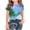 Blue, variant on Girls Tie Dye Shirts Crewneck Short Sleeve Shirt Kids Summer Fashion Casual Tees Tops for 3-14 Years
