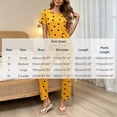 thumbnail image 3 of Aimik Womens Pajama Set Two Piece Short Sleeve Top and Long Pants Ladies Trendy Matching Oufits Casual Loungewear Set,Yellow,S, 3 of 6