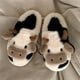 thumbnail image 4 of Zapatillas de felpa cálidas para mujer, zapatos de algodón para el hogar, vaca bonita antideslizante (38-39), 4 of 7