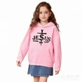 thumbnail image 2 of Kids Hoodies Boys Jesus Letter Print Hoodies Long Sleeve Pullover Hoodie Sweatshirt Fall Clothes Girls Sweatshirts Size 4-5 Years, 2 of 4