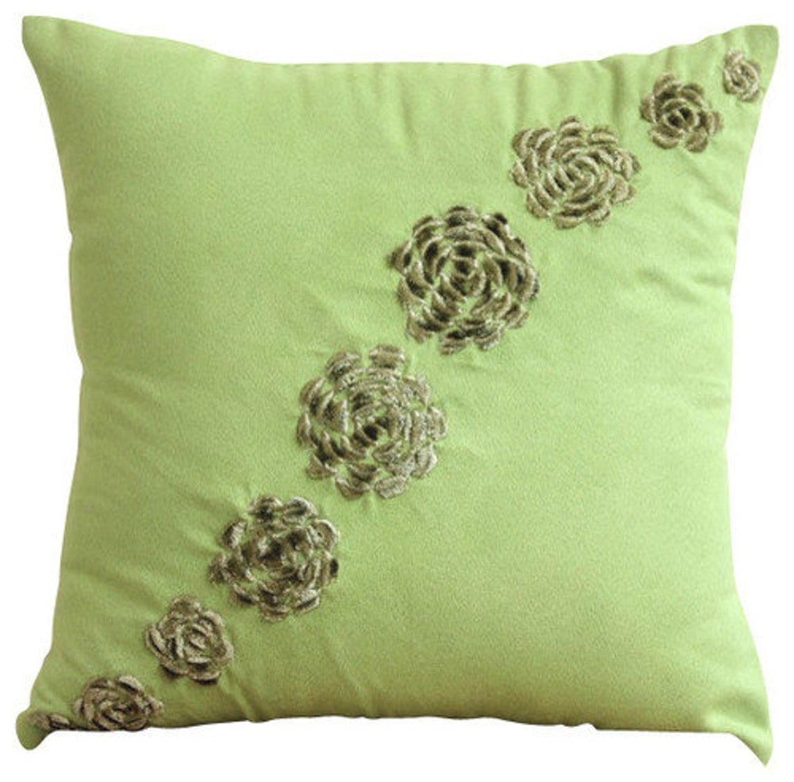 Green Pillow Covers, Origami Flower Floral Theme Throw Pillows Cover, 18x18 inch (45x45 cm